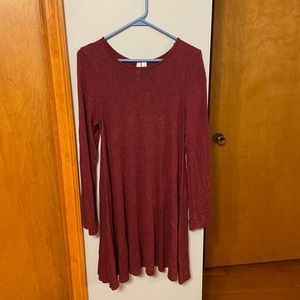 🌞Long Sleeve Maroon Dress